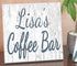 Personalized Coffee Bar Sign - Custom Name Kitchen Decor Solid Wood