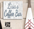 Personalized Coffee Bar Sign - Custom Name Kitchen Decor Solid Wood