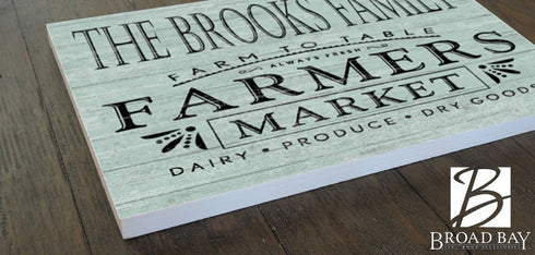 Personalized Farmer's Market Farmhouse Sign Kitchen or Pantry Rustic Décor