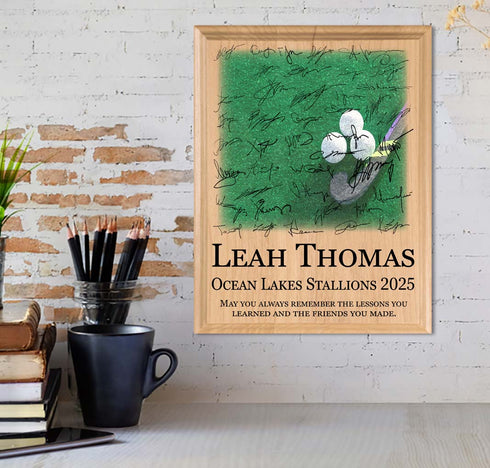 Field Hockey Award Plaque โ Recognition Trophy for Players, Seniors & Team Coaches - Custom Signable Gift - Solid Wood