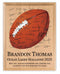 Football Award Plaque – Recognition Trophy for Players, Seniors & Team Coaches - Custom Signable Gift - Solid Wood