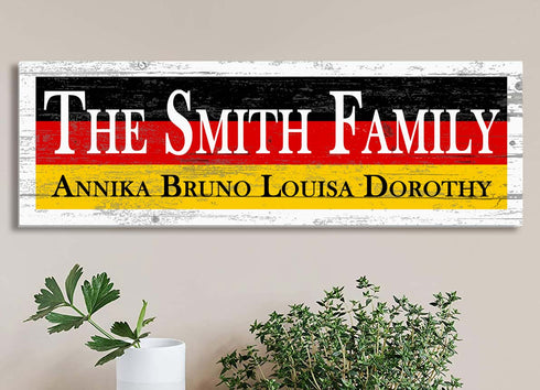 Personalized German Flag Family Name Sign – Custom Heritage Plaque