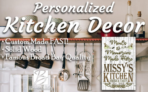 Personalized Kitchen Signs With Custom Name