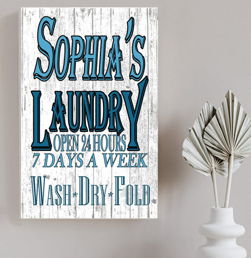 Personalized Laundry Room Signs Wash Dry Fold