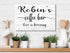 Love Is Brewing Coffee Bar Sign - Personalized Custom Name Coffee Lover Gift