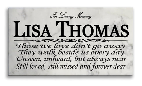 Personalized Loved One Memorial Plaque - Solid Marble Stone Remembrance Gift