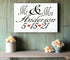Mr & Mrs Wedding Gift Sign - Personalized with Name & Date for Couple
