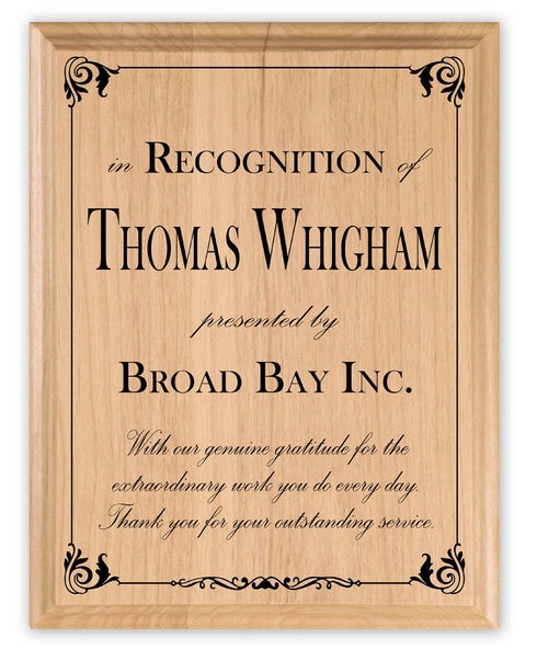 Recognition Award Plaque – Personalized In Recognition Gift for Employees or Volunteers