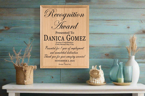 Personalized Recognition Award Plaque – Custom Appreciation Gift for Team Members