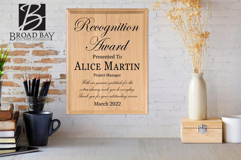 Personalized Recognition Award Plaque – Custom Appreciation Gift for Team Members