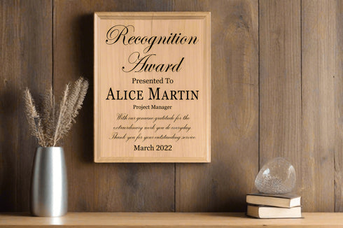 Personalized Recognition Award Plaque – Custom Appreciation Gift for Team Members