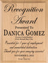 Personalized Recognition Award Plaque – Custom Appreciation Gift for Team Members