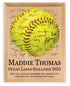 Softball Award Plaque - Custom Signable Team Gift - Solid Wood