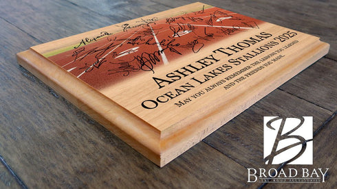 Personalized Track Plaque – Custom Signable Team Gift for Seniors & Coaches – Solid Maple Wood