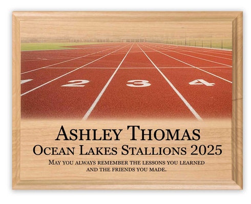 Personalized Track Plaque – Custom Signable Team Gift for Seniors & Coaches – Solid Maple Wood