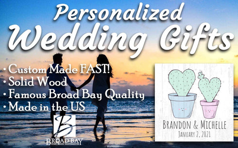 Personalized Wedding Anniversary Sign With Dates And Names Cute Custom Couples Cactus Gift- 10.5in x 10.5in�