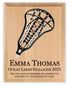 Womens Lacrosse Award Plaque - Custom Signable Team Gift - Solid Wood