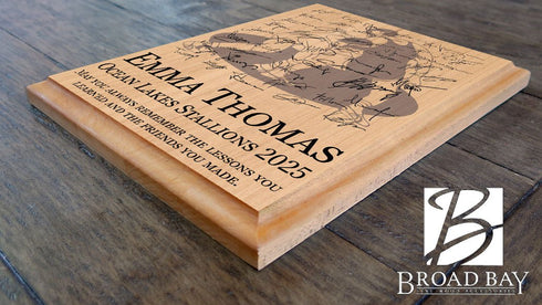 Personalized Wrestling Plaque – Custom Signable Team Gift for Seniors & Coaches – Solid Maple Wood