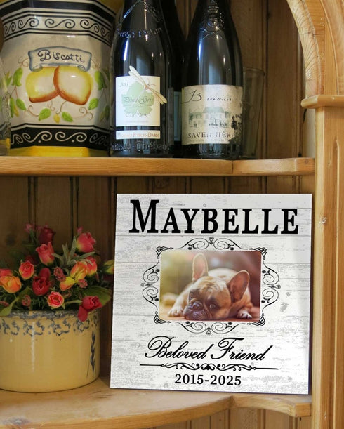 Pet Memorial Photo Plaque – “Beloved Friend” Personalized Tribute