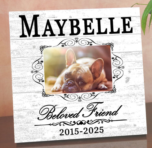 Pet Memorial Photo Plaque – “Beloved Friend” Personalized Tribute