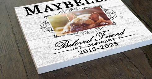 Pet Memorial Photo Plaque – “Beloved Friend” Personalized Tribute