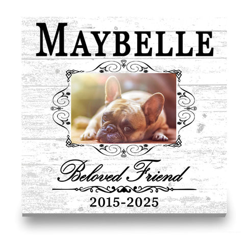 Pet Memorial Photo Plaque – “Beloved Friend” Personalized Tribute