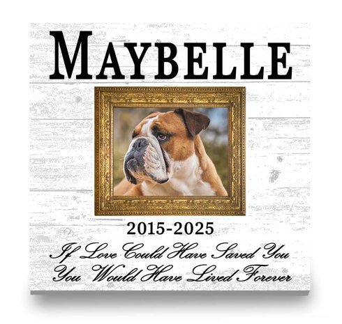 Pet Memorial Photo Plaque – “If Love Could Have Saved You” Custom Sign