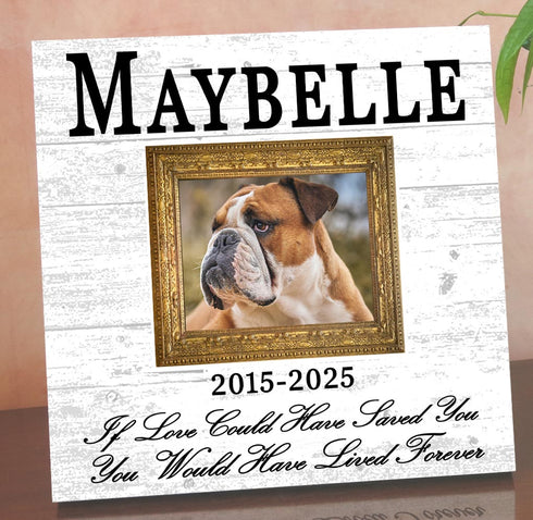 Pet Memorial Photo Plaque – “If Love Could Have Saved You” Custom Sign