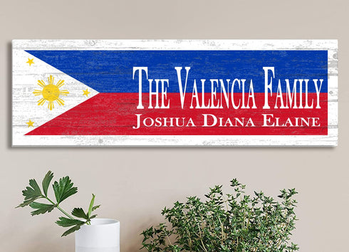 Philippine Flag Sign Family Name Filipino Housewarming or Wedding Gift