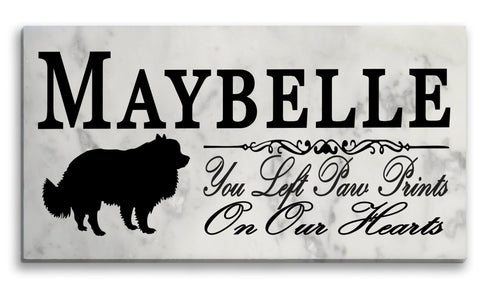Pomeranian Memorial Stone - Custom Personalized Marble Grave Marker