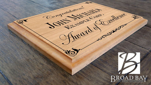 Congratulations Award Plaque – Custom Award of Excellence Gift for Employees or Colleagues