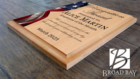 Recognition Award Plaque Custom for Military, Government, Law Enforcement Achievement or Retirement