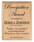 Recognition Plaque - Custom Appreciation Award Gift - Promotion, Retirement, or Achievement - Solid Wood