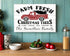 Personalized Red Truck Fresh Christmas Trees Sign - Custom Family Name Holiday Decoration