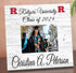 Rutgers Personalized Graduation Picture Frame Type Plaque – Custom Printed Wood – Upload Your Photo, Name & Class Year – 10.5"x10.5"