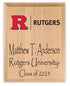 Official Rutgers Class Year Plaque - RU New Student or Graduation Gift – Custom Name and Year Solid Wood Sign