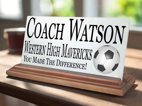 Soccer Coach Gift Plaque Custom Team Appreciation Award For Great Coaches