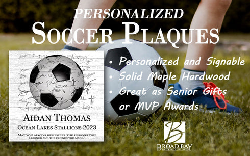 Soccer Trophy Plaque - Recognition Award - for Players, Senior Season Gift, MVP or Coaches