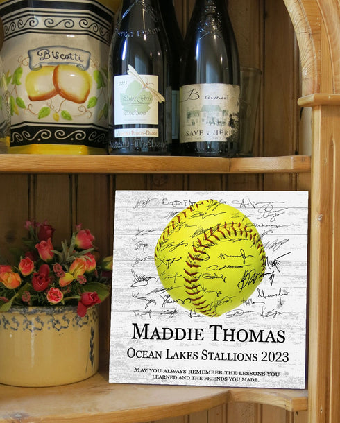 Personalized Softball Award Plaque for Players or Coaches