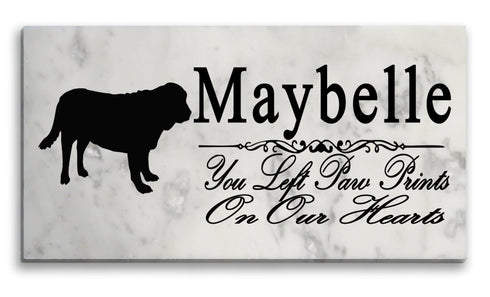 Spanish Mastiff Memorial Stone Personalized Dog Garden Plaque Marker Outdoor or Indoor