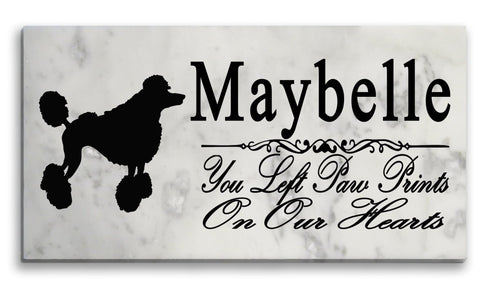 Standard Poodle Memorial Stone Personalized Garden Plaque Grave Marker Outdoor or Indoor