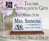 Teacher Desk Nameplate – Custom Marble Plaque with Name & School