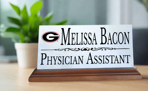 University of Georgia Desk Nameplate – Custom Marble Name Sign with Personalized Title