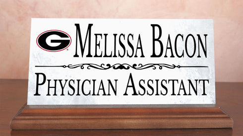 University of Georgia Desk Nameplate – Custom Marble Name Sign with Personalized Title