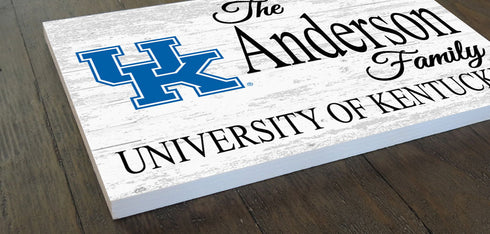University of Kentucky Family Name Sign – Personalized Wood Plaque for Alumni or Graduation