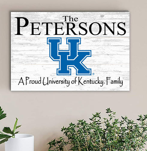 University of Kentucky Family Name Sign – Personalized Wood Plaque for Alumni or Graduation