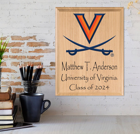 University of Virginia Graduation Gift – Custom Name and Year Plaque