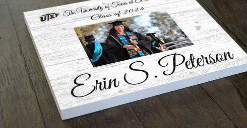 UTEP Miners Graduation Picture Frame Type Plaque – Custom Printed Wood – Upload Your Photo, Name & Class Year – Great Gift for Alumni & Students – 10.5"x10.5"