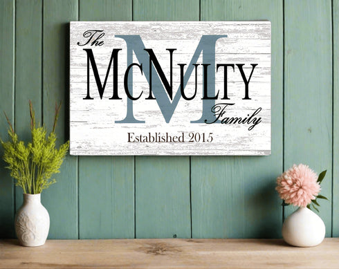 Wood Monogram Name Sign and Established Date for Wedding Gift for Couple EST. Date