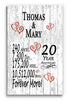 Personalized 20th Anniversary Plaque with Custom Names